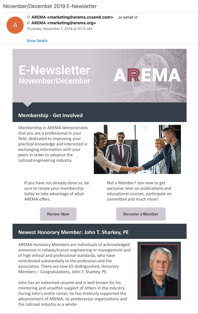 AREMA Email Newsletter