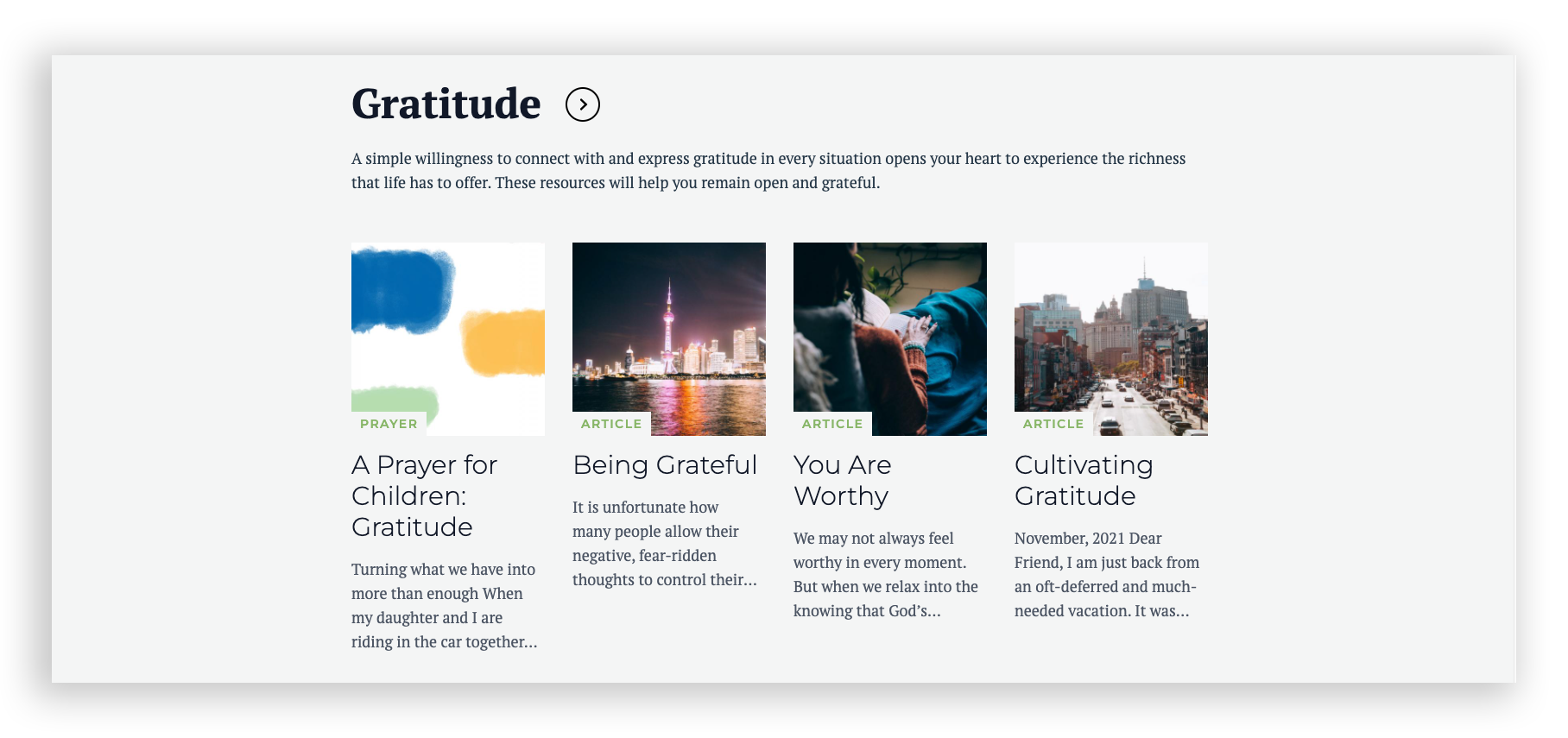 Unity Website Redesign Gratitude
