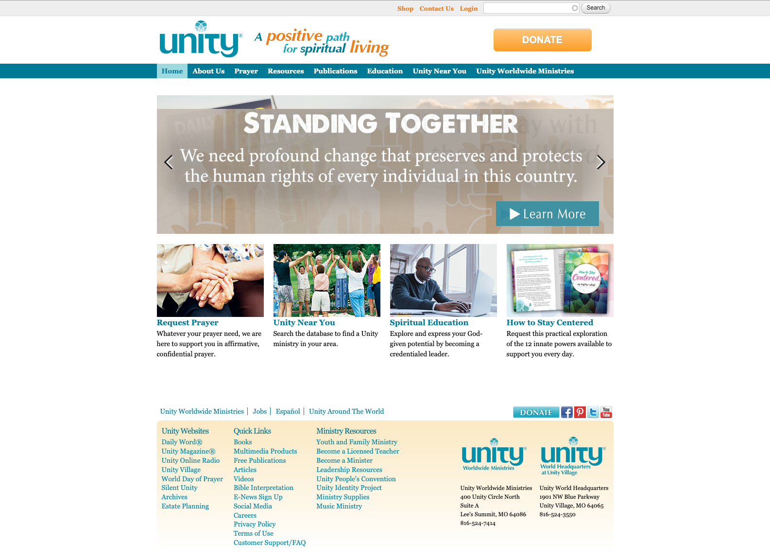 Unity Website Before the Redesign